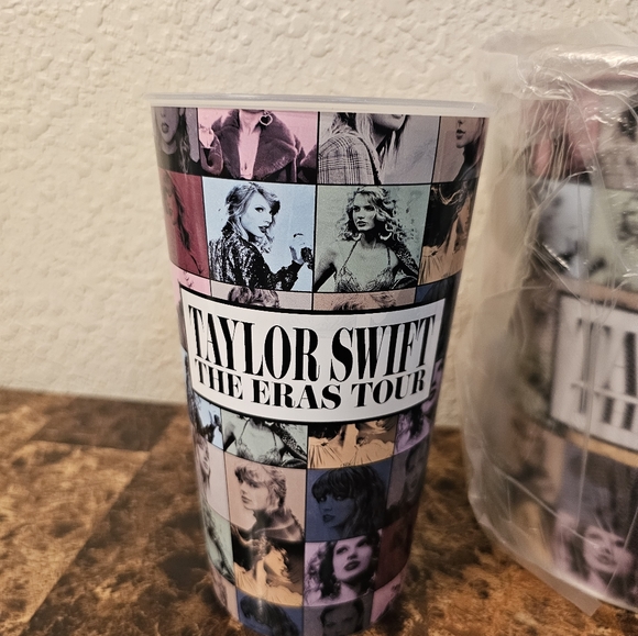 New Taylor Swift The Eras Tour Movie Pink Tin Popcorn Bucket and Large Cup AMC - Picture 2 of 5